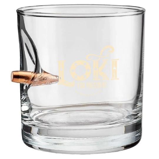 Loki For President Funny History Bullet Whiskey Glasses
