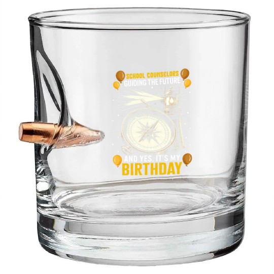 School Counselor Bullet Whiskey Glasses, Guiding The Future Yes,