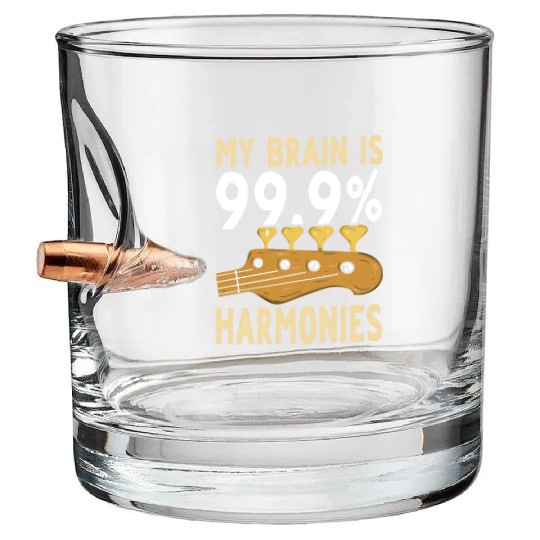 Bass Guitar Player Bassist Bullet Whiskey Glasses