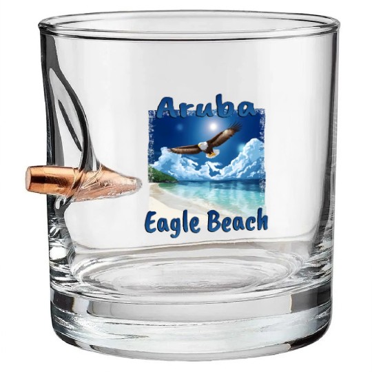 Aruba Eagle Beach Vacation Dream Bullet Whiskey Glasses