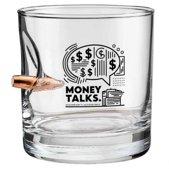 money talks funny accountant bookkeepers gift Bullet Whiskey Glasses