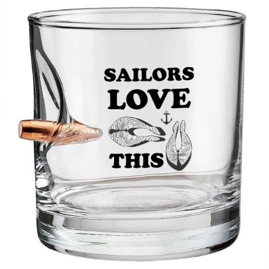 sailors love eating tuna seafarers club ompetition Bullet Whiskey Glasses