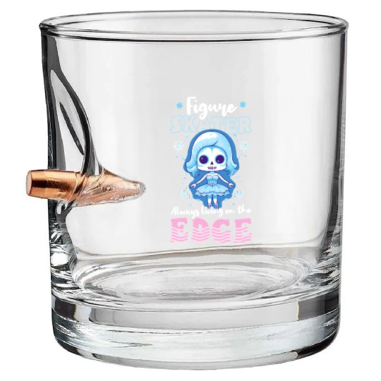 Figure Skating Living On Edge Bullet Whiskey Glasses