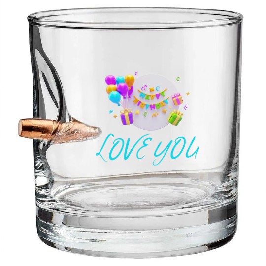 FAMILY - LOVE YOU Bullet Whiskey Glasses
