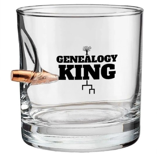 Genealogy King Family Genealogist Lineage Men's Bullet Whiskey Glasses