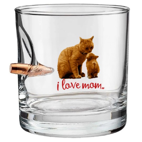 i love mom Bullet Whiskey Glasses