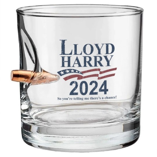 Lloyd and Harry '24 - Election Funny Dumb & Dumber Bullet Whiskey Glasses