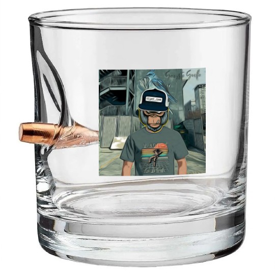 Gangsta Gorilla-Silverback Swanson Gorilla Wear Bullet Whiskey Glasses