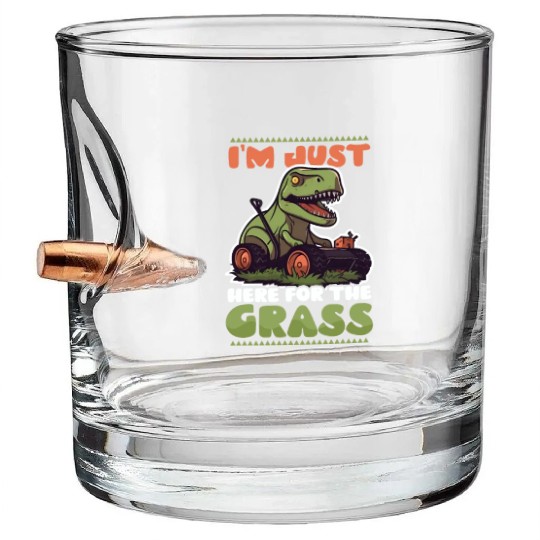 Landscaper Gardening Here For Gras Dinosaur Bullet Whiskey Glasses
