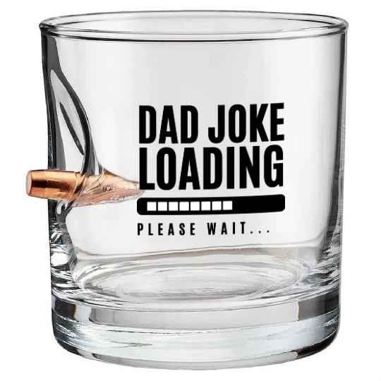 Black and Gray Bold Father s Day Occasion Bullet Whiskey Glasses