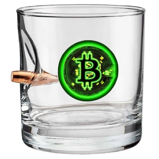 Crypto Currency Coin Vintage Bitcoin Cryptocurrenc Bullet Whiskey Glasses