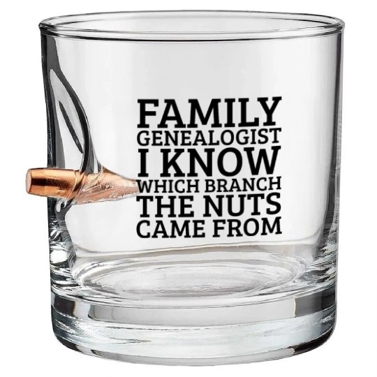 Family Genealogist Ancestry Lineage Genealogy Bullet Whiskey Glasses
