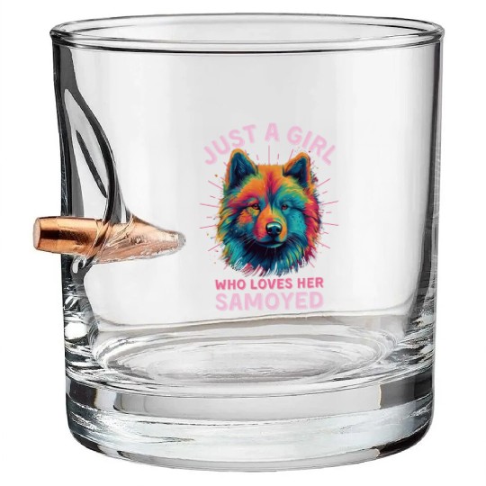 Colorful Samoyed Bullet Whiskey Glasses
