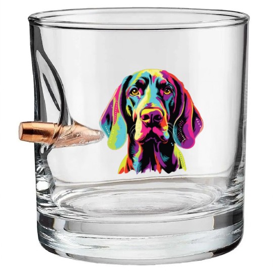 Watercolor Colorful American English Coonhound Bullet Whiskey Glasses