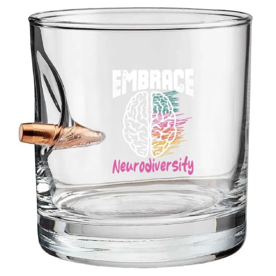 embrace neurodiversity - Embrace ADHD Autism ASD Bullet Whiskey Glasses