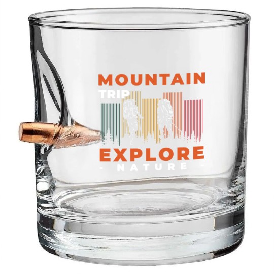 Mountaineering Nature Lover Trekking Alps Bullet Whiskey Glasses