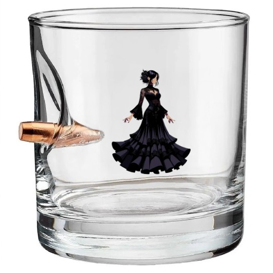 Gothic Elegance in Flamenco dance Bullet Whiskey Glasses