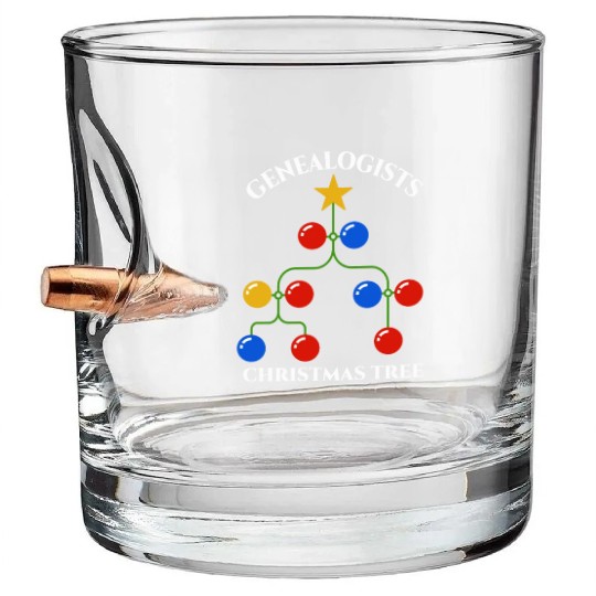 Genealogists Christmas Tree Ancestry Genealogy Bullet Whiskey Glasses