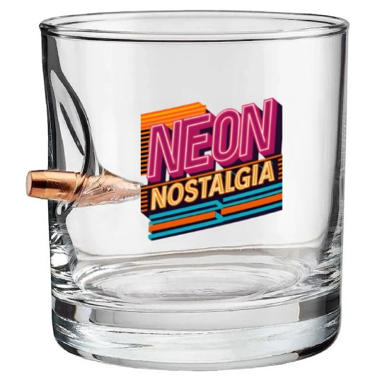 Neon Nostalgia: Pay homage to the retro neon aesth Bullet Whiskey Glasses