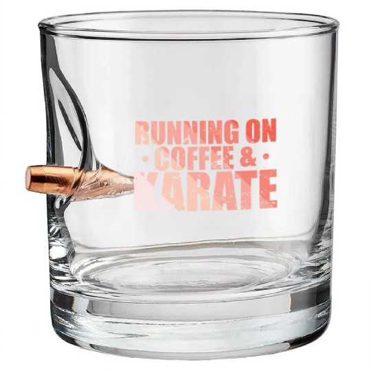 Running on Coffee & Karate Bullet Whiskey Glasses