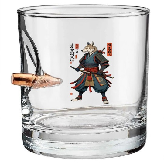 Samurai wolf Bullet Whiskey Glasses