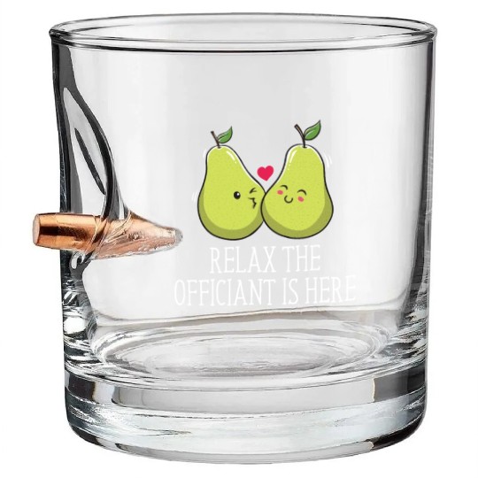 Relax The Officiant Is Here Priest Wedding Ordaine Bullet Whiskey Glasses
