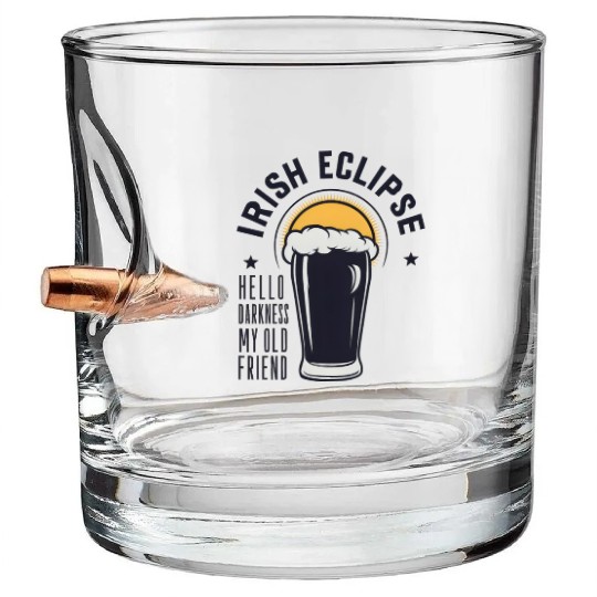 Irish Solar Eclipse - Hello Darkness My Old Friend Bullet Whiskey Glasses