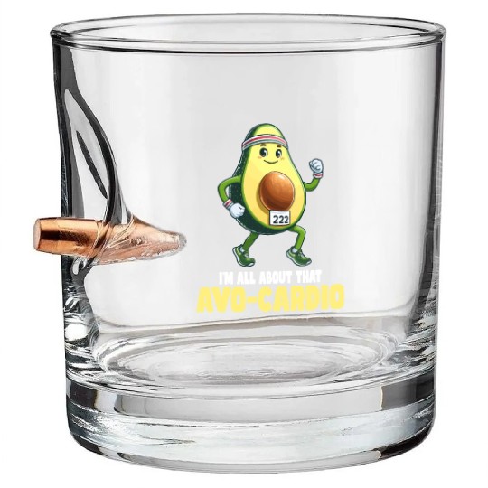 All About That Avo-Cardio Fun Run Bullet Whiskey Glasses