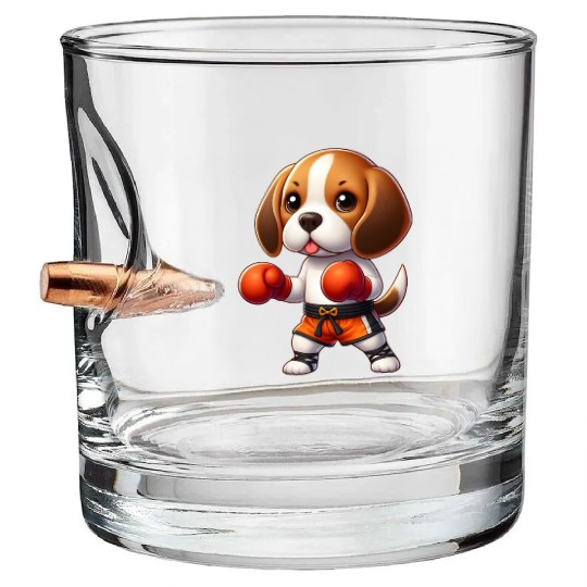 Muay Thai Beagle Bullet Whiskey Glasses