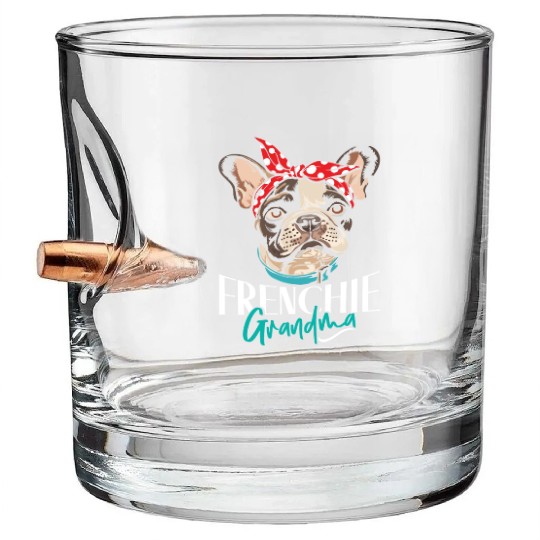 French Bulldog Lovers FRENCHIE GRANDMA Funny Bullet Whiskey Glasses