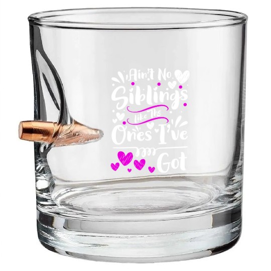Family Sister Sweet Heart Bullet Whiskey Glasses