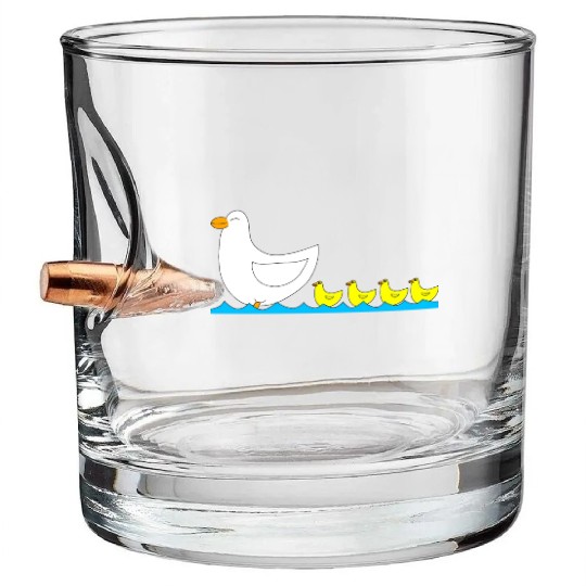 Duck with ducklings Bullet Whiskey Glasses