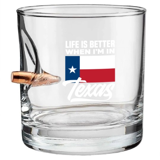 Texas Life Bullet Whiskey Glasses