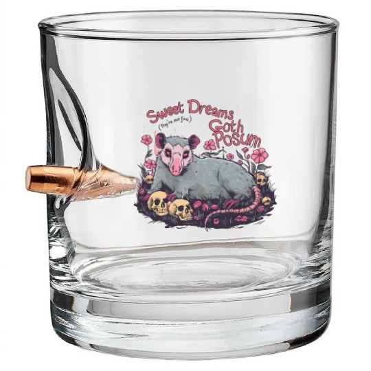 sweet dreams goth possum Street Cats Squad Bullet Whiskey Glasses
