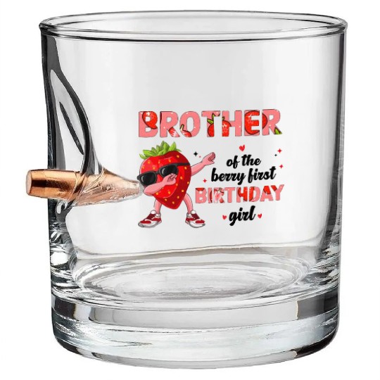 Brother of the Berry Sweet One Strawberry Bullet Whiskey Glasses