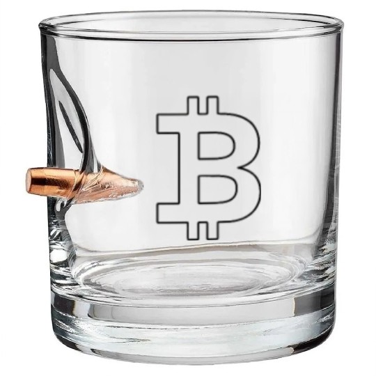 Bitcoin Silhouette Pocket Currency Store Bullet Whiskey Glasses