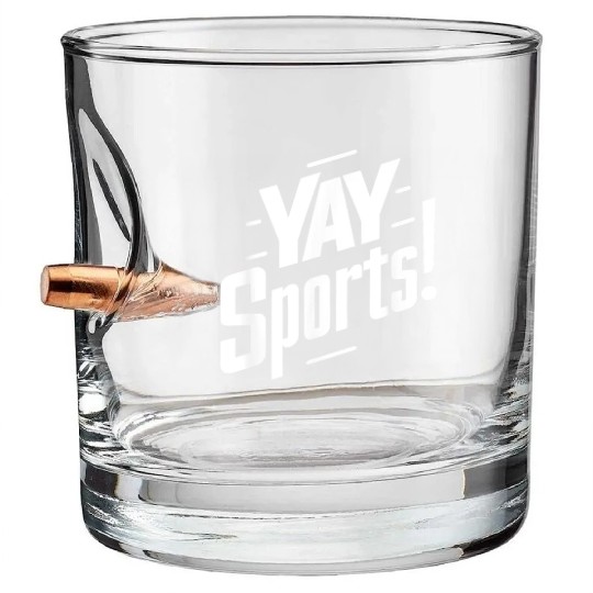 Yay Sports Funny Sarcastic Saying Slogan Bullet Whiskey Glasses