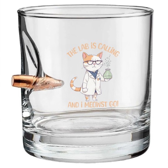 Lab Calling Science Lab Cat Laboratory Chemistry Bullet Whiskey Glasses