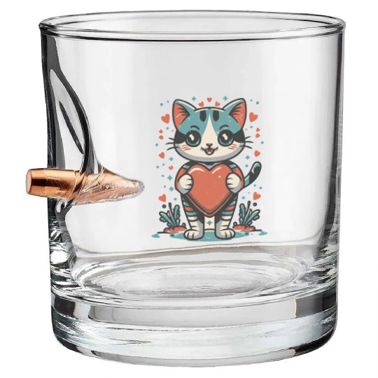 cat mom Bullet Whiskey Glasses