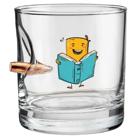 Happy Book Lover Reading Adventure Bullet Whiskey Glasses