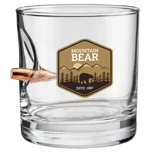 Mountain Bear - Brown Bullet Whiskey Glasses