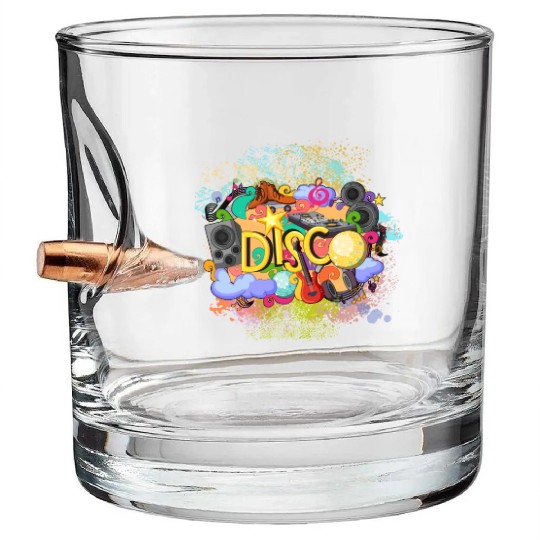 Vector Disco Theme Guitar Piano Song Drum Speaker Bullet Whiskey Glasses