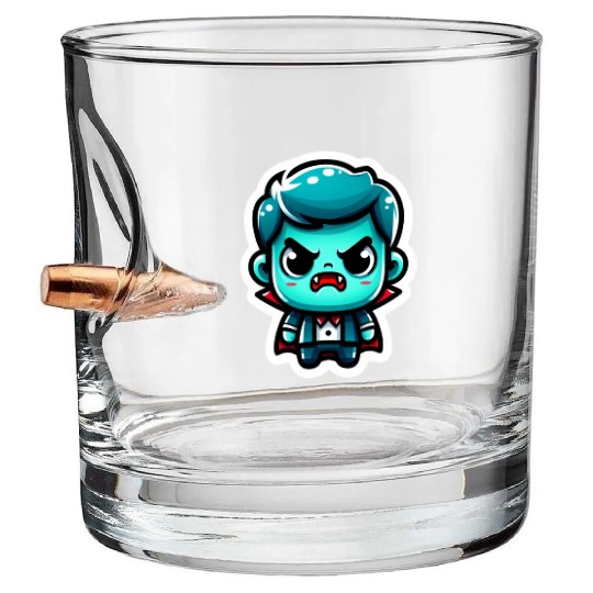 Aquatic Fury: Angry Aqua Vampire Bullet Whiskey Glasses