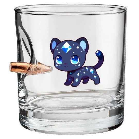 Sapphire Panther Bullet Whiskey Glasses
