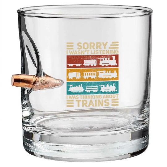 Wagon Train Lover Model Railroad Conductor Bullet Whiskey Glasses