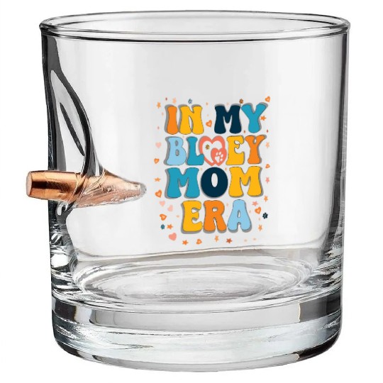 Women in My Mom Era Mama Dog Paw Funny Letter Bullet Whiskey Glasses