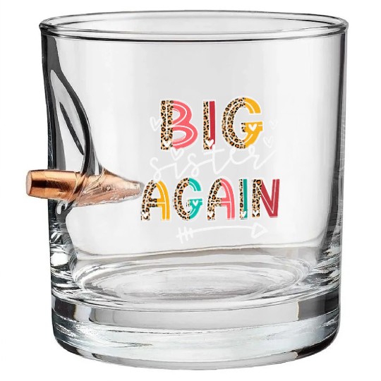 Big Sister Again Soon To Be Sis Announcement Bullet Whiskey Glasses