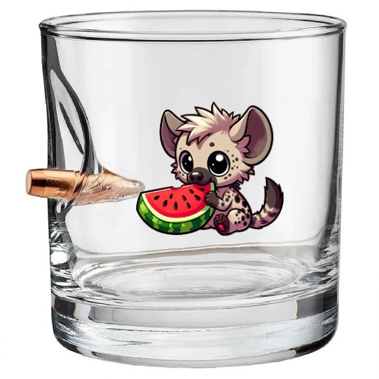Hyena with Watermelon Summer Fruit Bullet Whiskey Glasses