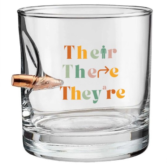 Their There They re Funny English Teacher Gramma Bullet Whiskey Glasses