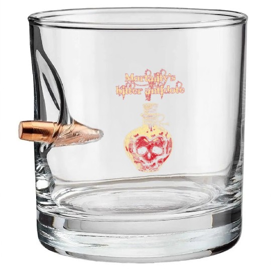 Dark Gothic Skull heart Love Potion Bullet Whiskey Glasses